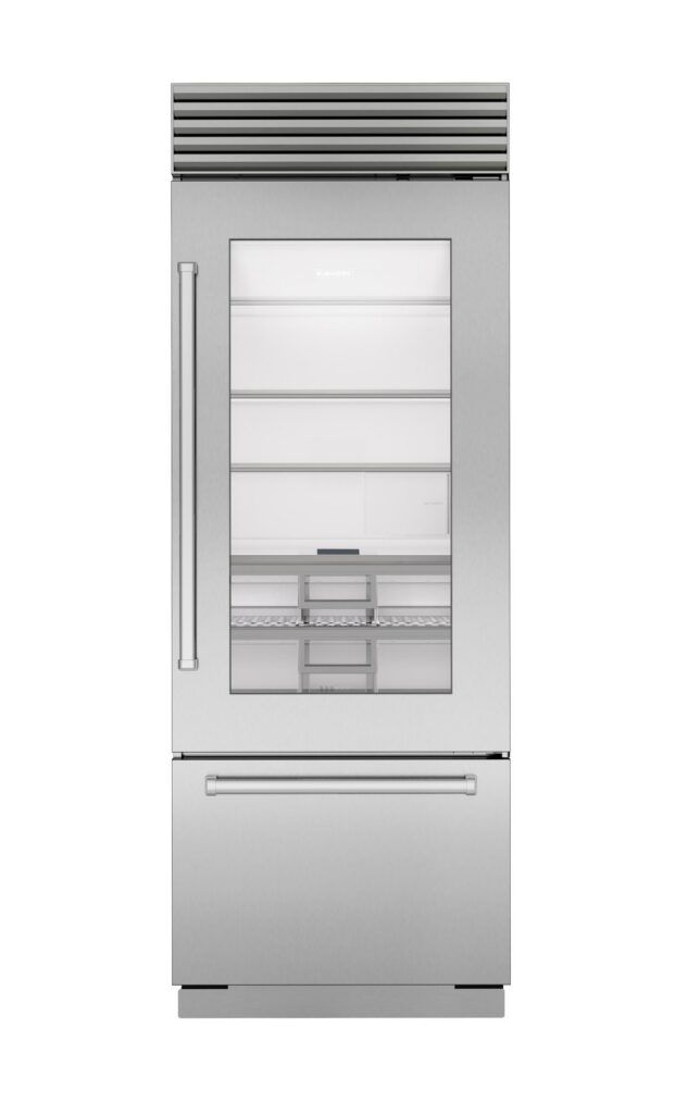 30″ Classic Over-and-Under Refrigerator/Freezer with Glass Door